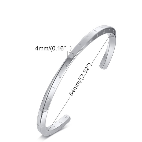 New Silver Nordic Viking Cuff Twist Bracelet - Picture 3 of 10